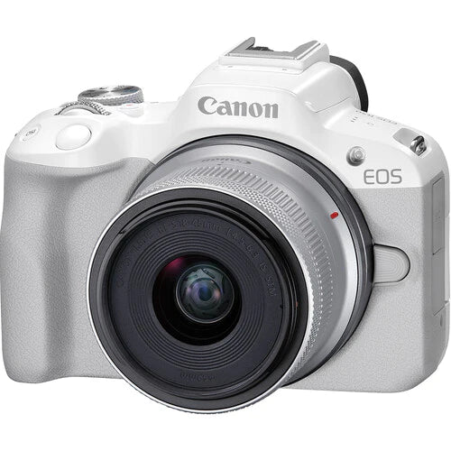 Canon EOS R50 Twin Kit with RF 18-45mm + RF 55-210mm (White)